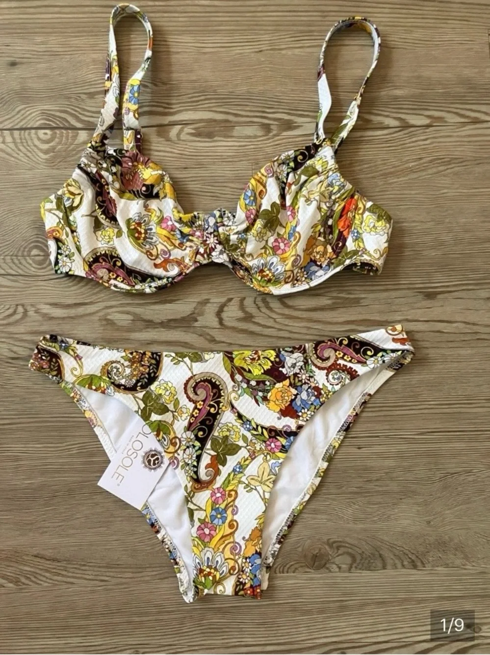 SOLOSOLE Made in Italy Floral Printed Underwire Bikini Set -IT/44 US/S NWT